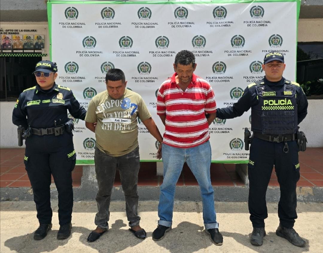 Personas capturadas por la policía en Maicao